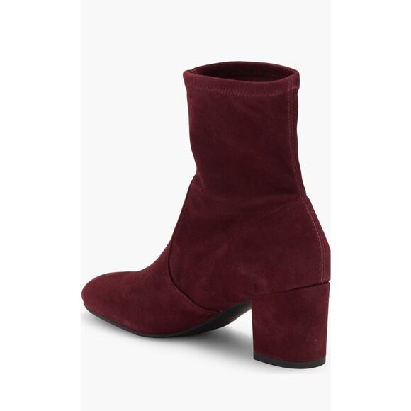 Stuart Weitzman Siggy 60 Sock Bootie Stretch Suede Heel Boot Burgundy US 5.5 NEW - Picture 2 of 10